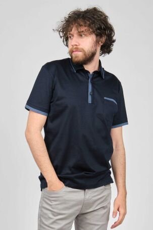Arslanlı Erkek Cep Detaylı Polo Yaka T-Shirt 07601182 Lacivert - 3