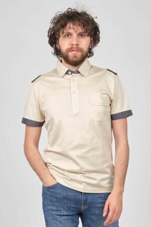 Arslanlı Erkek Cep Detaylı Polo Yaka T-Shirt 07601815 Bej - 1