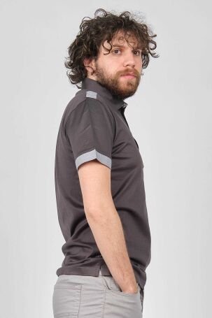 Arslanlı Erkek Cep Detaylı Polo Yaka T-Shirt 07601815 Füme - 4
