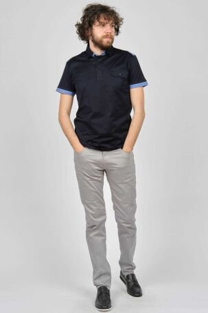 Arslanlı Erkek Cep Detaylı Polo Yaka T-Shirt 07601815 Lacivert - 2