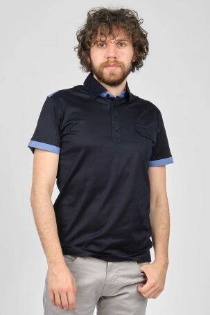 Arslanlı Erkek Cep Detaylı Polo Yaka T-Shirt 07601815 Lacivert - 3