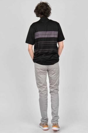 Arslanlı Erkek Çizgili Cep Detaylı Polo Yaka T-Shirt 07601121 Siyah - 5