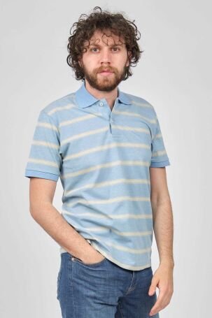 Arslanlı Erkek Çizgili Polo Yaka T-Shirt 07601113 Mavi - 1