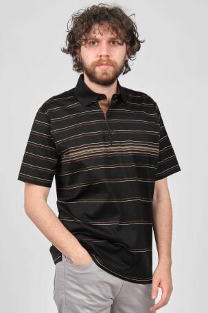 Arslanlı Erkek Çizgili Polo Yaka T-Shirt 07601134 Siyah - 1