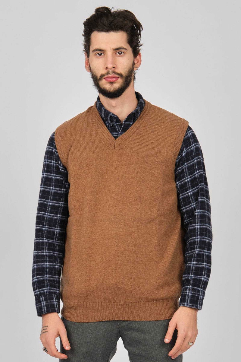 Arslanlı Erkek Lambswool V Yaka Süveter 0767991 Oranj 