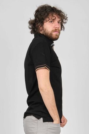 Arslanlı Erkek Şerit Detaylı Polo Yaka T-Shirt 07601166 Siyah - 4