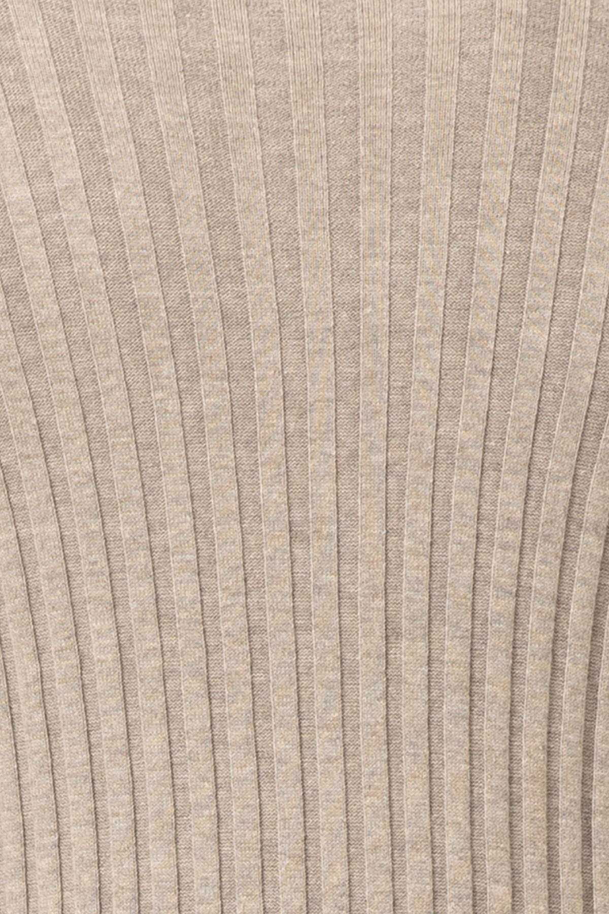 Ateş Triko Erkek Balıkçı Yaka Slim Fit Fitilli Triko Kazak 6091288 Gri - 6