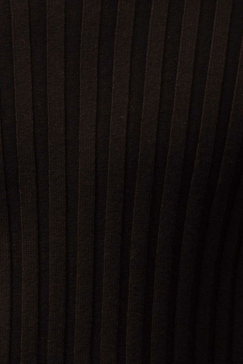 Ateş Triko Erkek Balıkçı Yaka Slim Fit Fitilli Triko Kazak 6091288 Siyah - 4