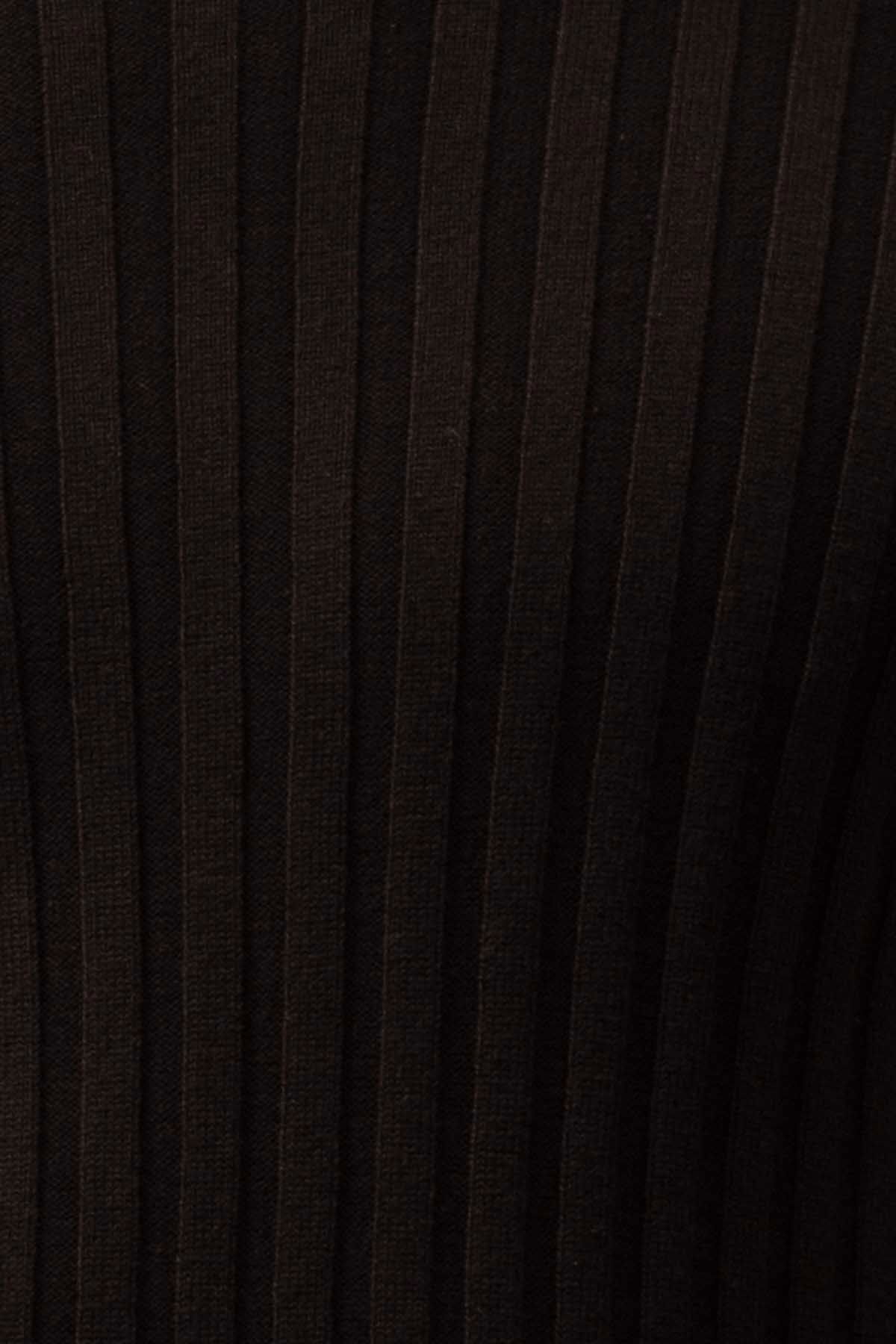 Ateş Triko Erkek Balıkçı Yaka Slim Fit Fitilli Triko Kazak 6091288 Siyah - 4