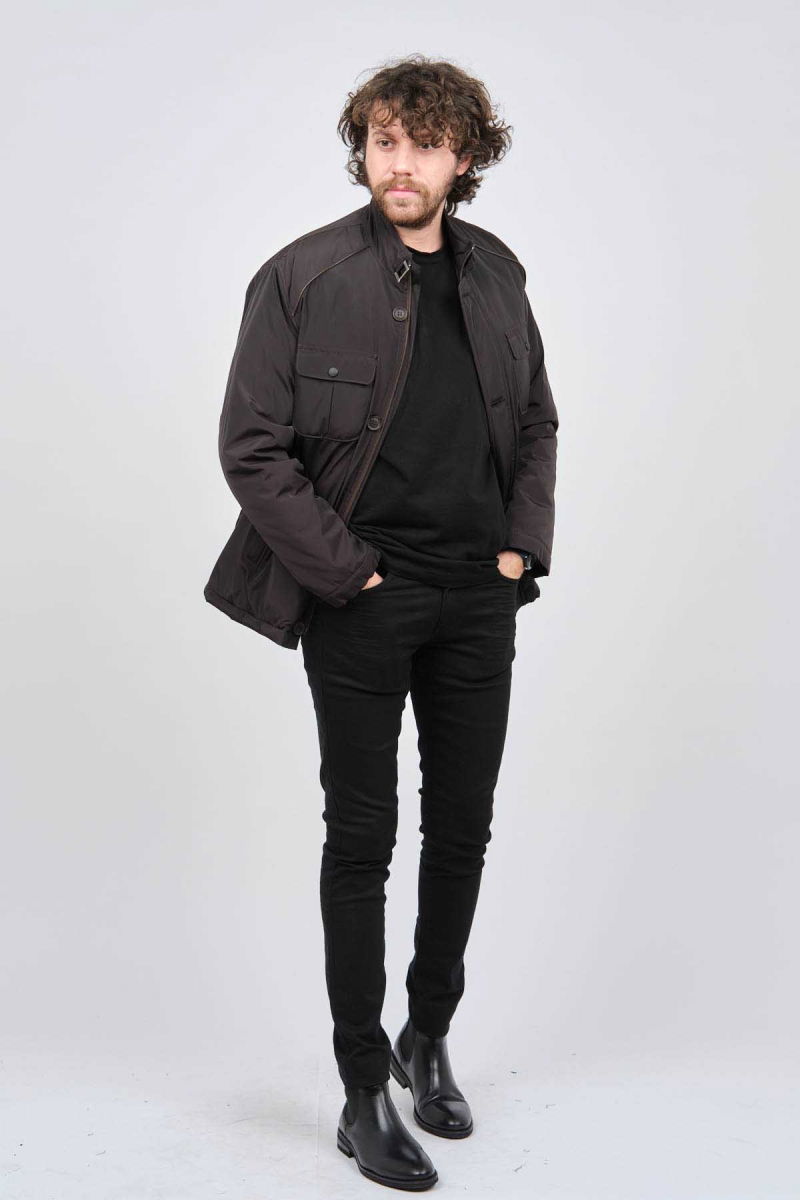 By Serco Erkek Deri Biyeli Kapak Cepli Mont 0620661 Kahverengi - By Serco