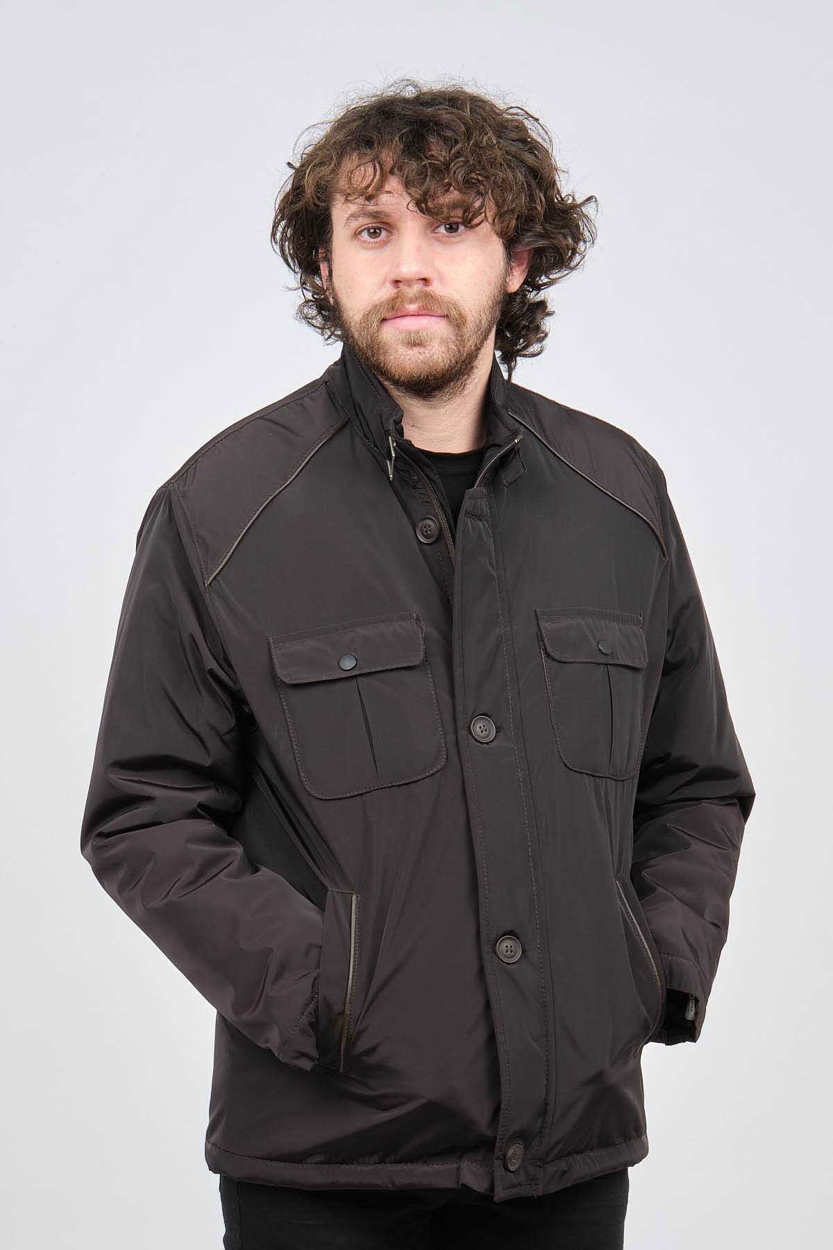 By Serco Erkek Deri Biyeli Kapak Cepli Mont 0620661 Kahverengi - 3