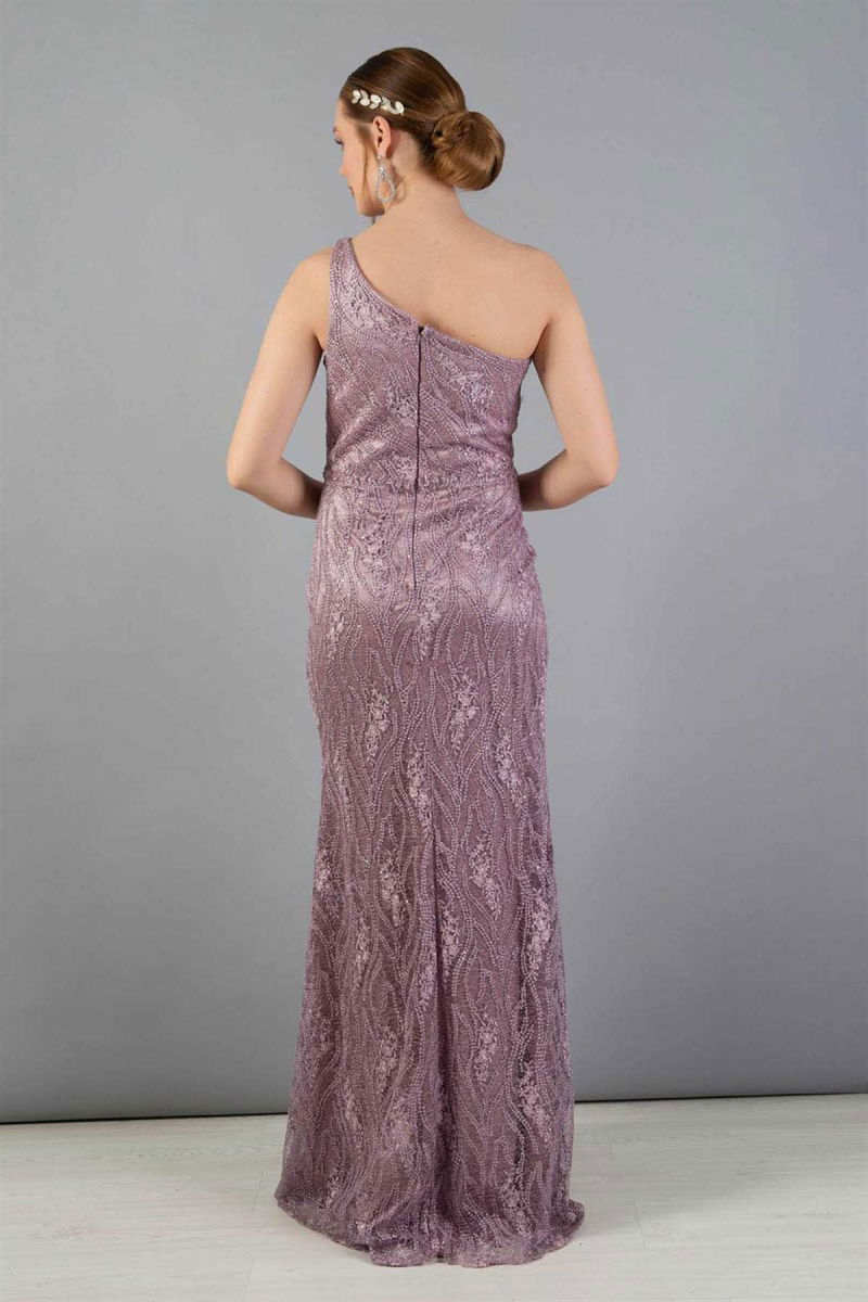 Carmen Kadın Dantel Göğüs Detaylı Yırtmaçlı Abiye 5815569 Lila - 5
