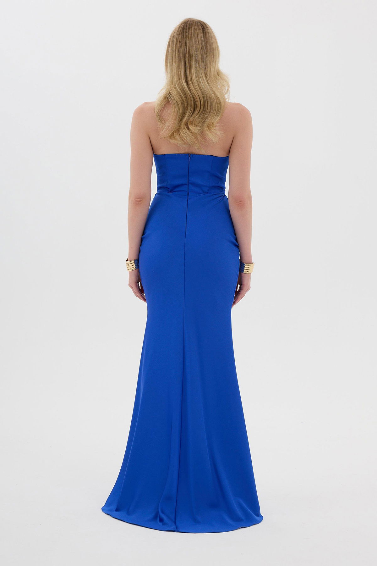 Carmen Kadın Straplez Maxi Boy Abiye Elbise 58565 Saks - 4