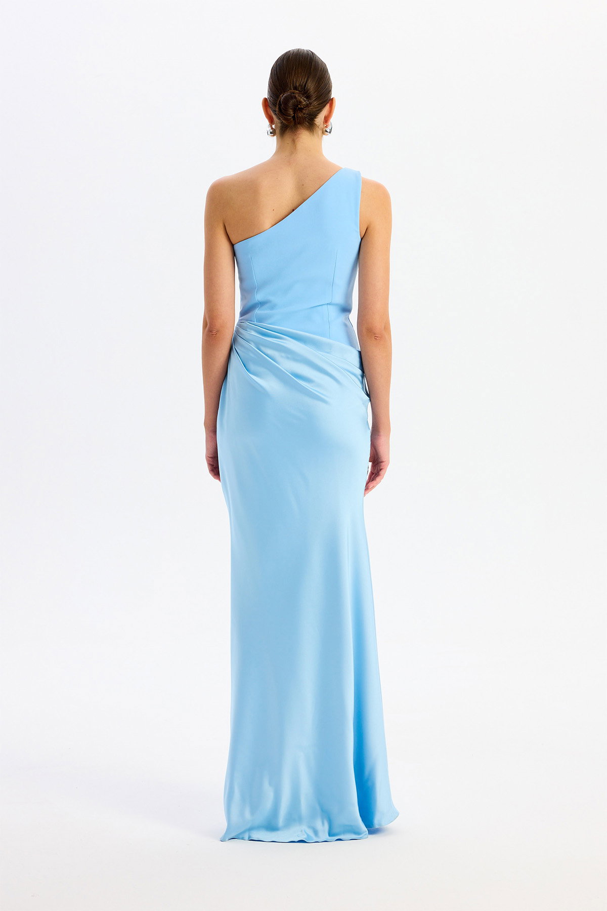 Carmen Kadın Üstü Krep Altı Saten Abiye Elbise 58608 Bebe Mavisi - 4