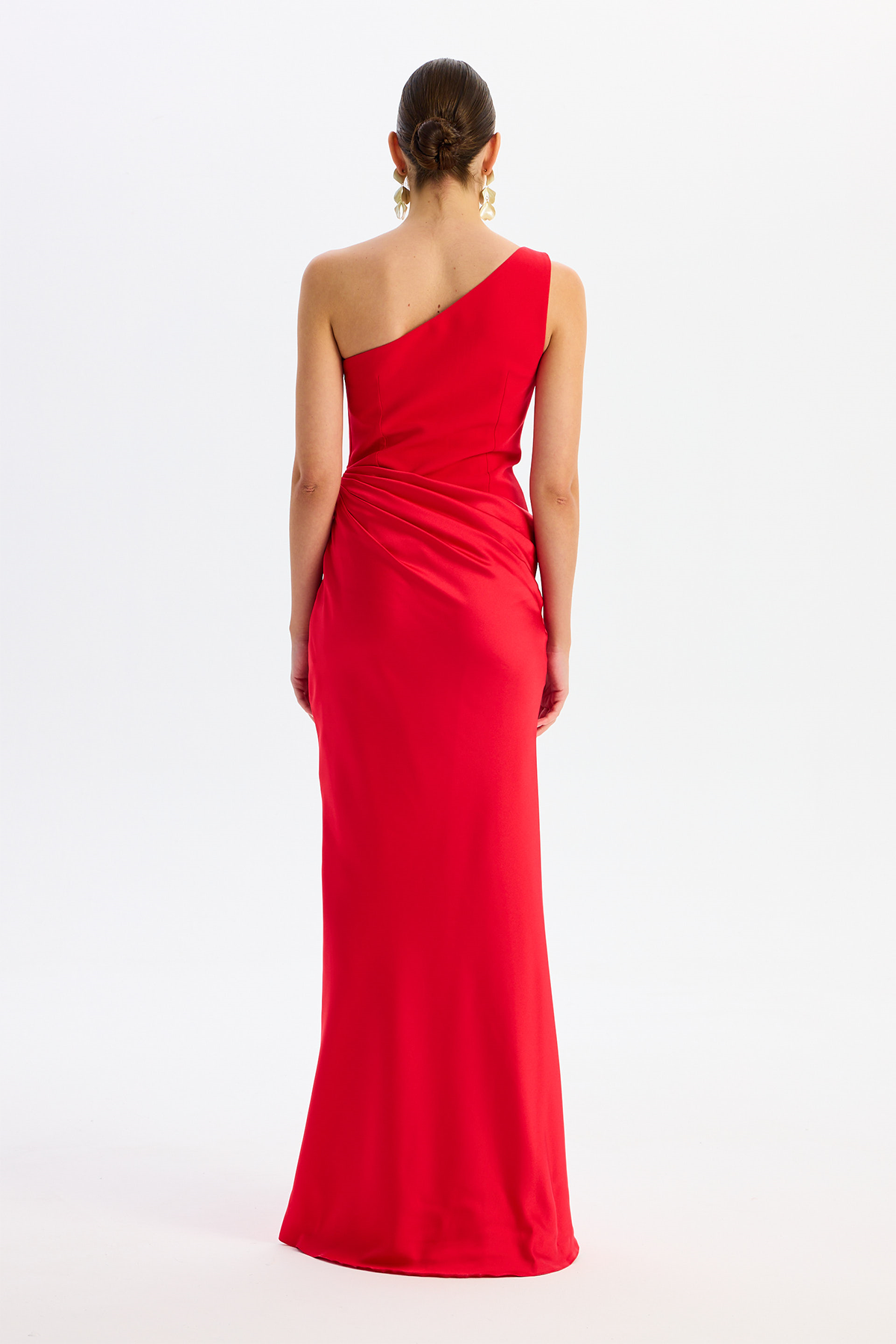 Carmen Kadın Üstü Krep Altı Saten Abiye Elbise 58608 Kırmızı - 4
