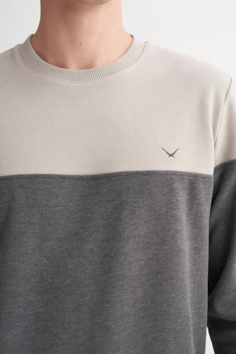 Cazador Erkek Bisiklet Yaka Selanik Örgü Slim Fit Sweatshirt Gri - 3