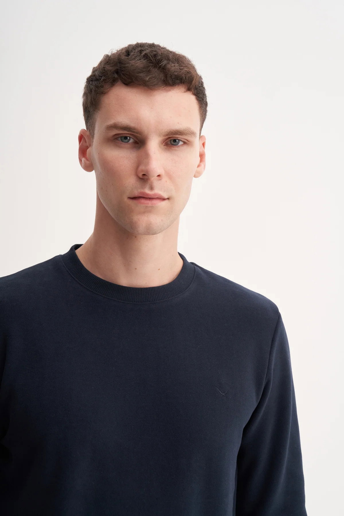 Cazador Erkek Bisiklet Yaka Selanik Örgü Slim Fit Sweatshirt Lacivert - 3