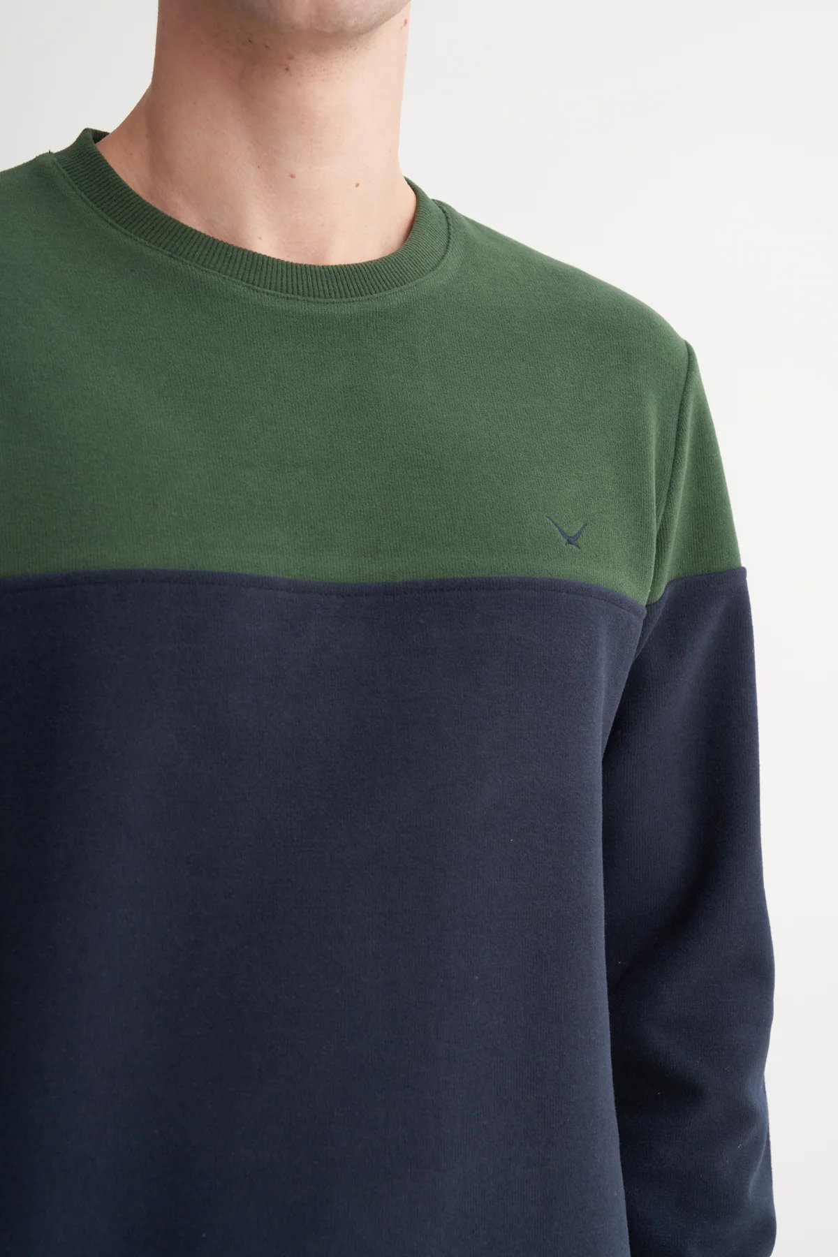 Cazador Erkek Bisiklet Yaka Selanik Örgü Slim Fit Sweatshirt Nefti - 3