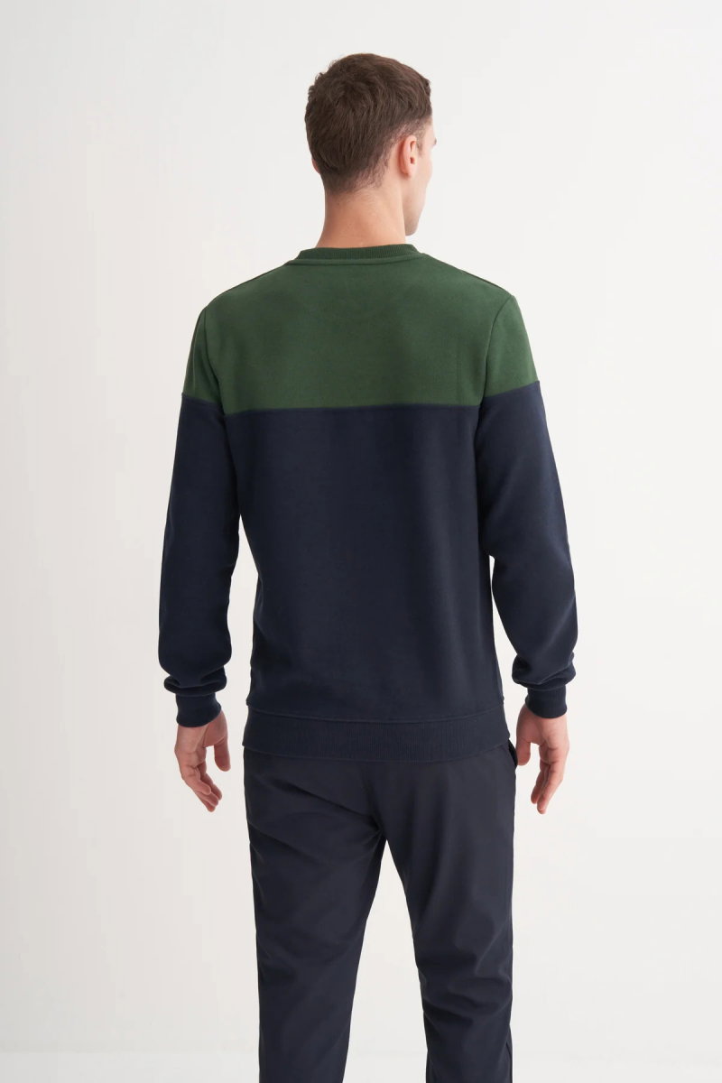 Cazador Erkek Bisiklet Yaka Selanik Örgü Slim Fit Sweatshirt Nefti - 4