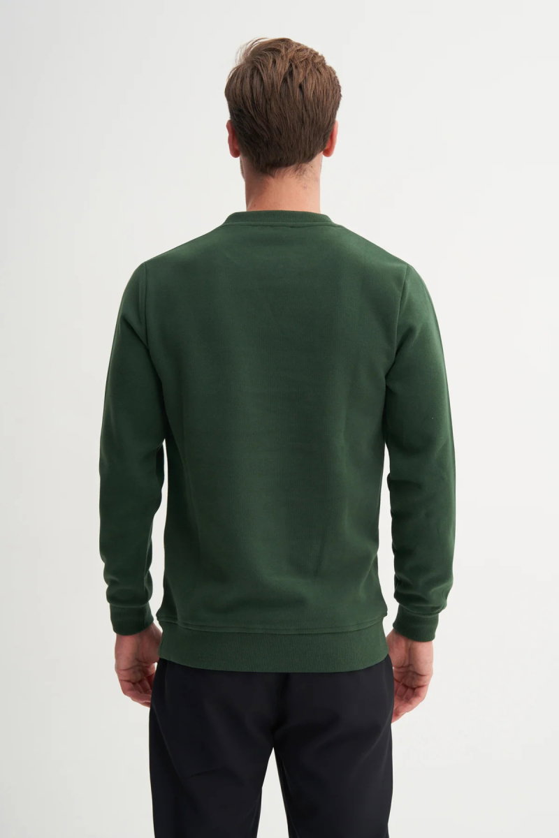 Cazador Erkek Bisiklet Yaka Selanik Örgü Slim Fit Sweatshirt Nefti - 3