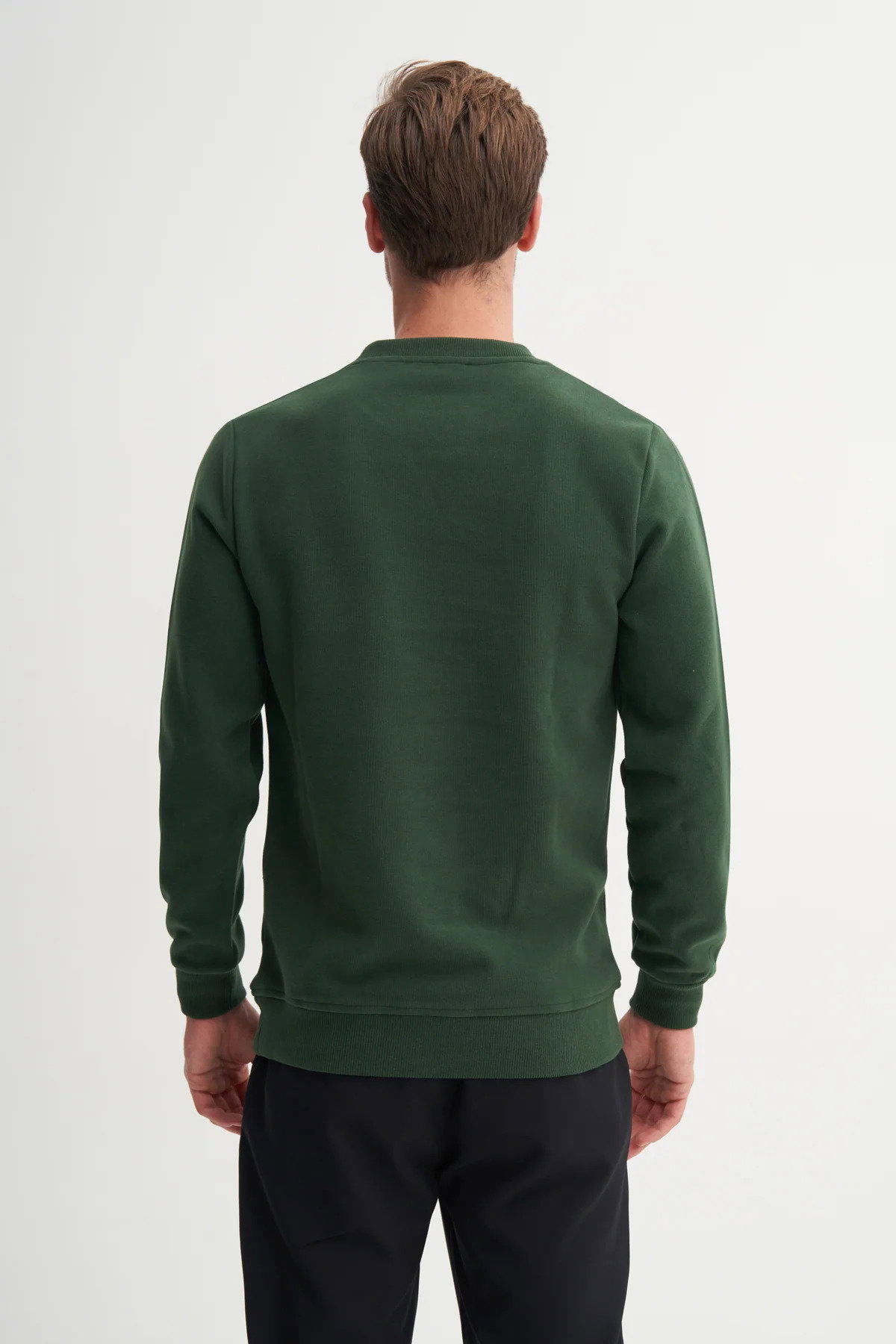 Cazador Erkek Bisiklet Yaka Selanik Örgü Slim Fit Sweatshirt Nefti - 3