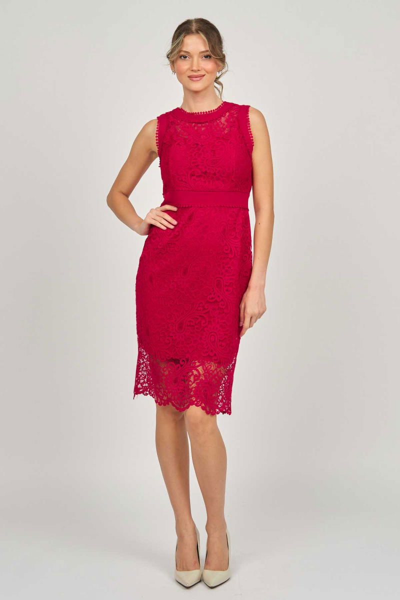 Dans Kadın Dantel Abiye Elbise 5270902 Kırmızı - 4