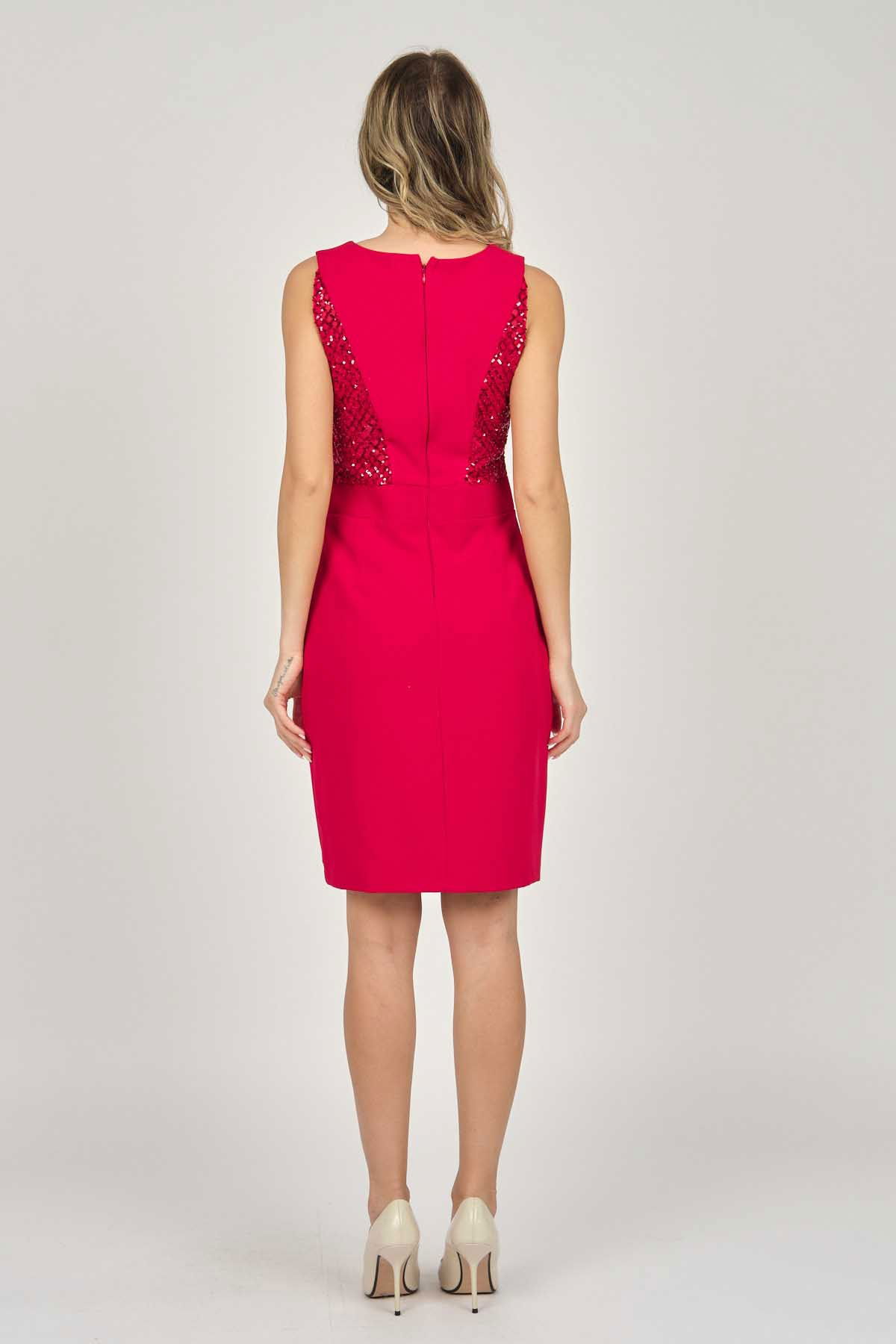 Dans Kadın Kolsuz Abiye Elbise 5279768 Kırmızı - 5