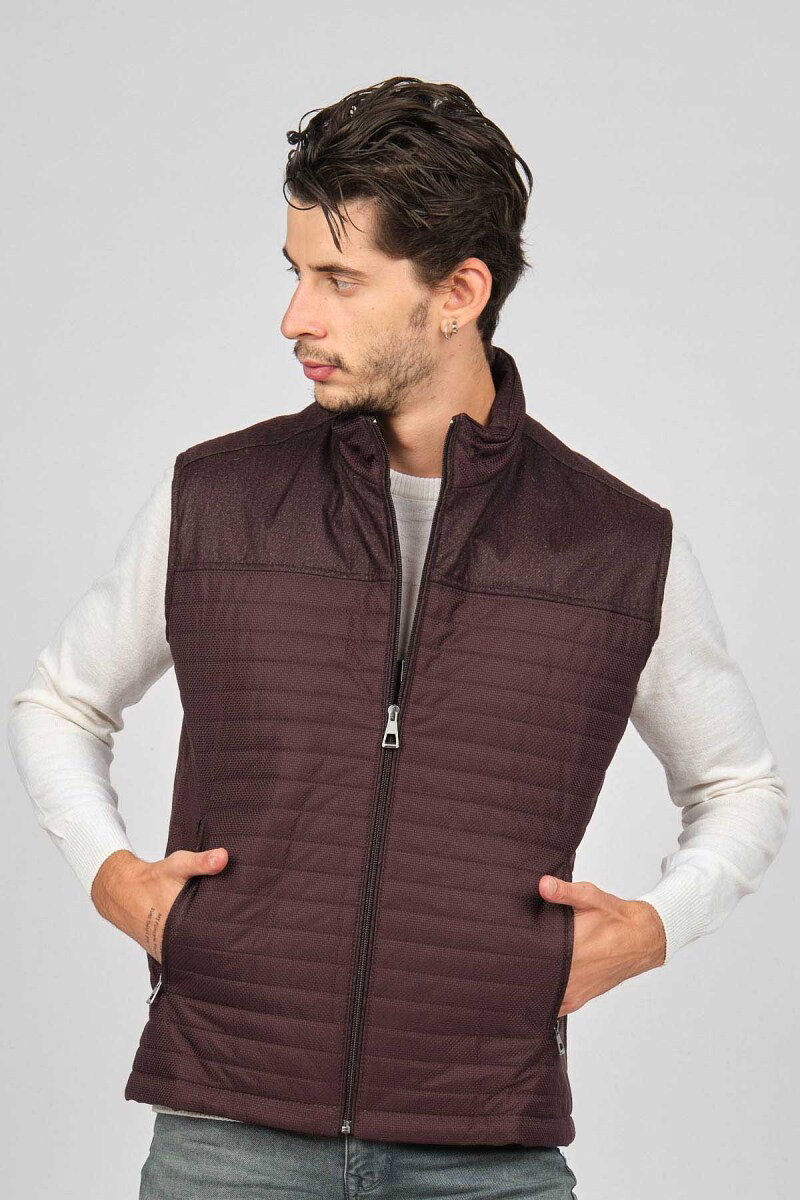 Daynax Erkek İçi Kürklü Cep Detaylı Yelek 492908 Bordo - 4
