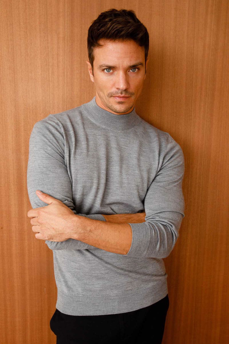 Desen Triko Erkek Basic Yarım Balıkçı İnce Triko Kazak 02421604 Füme - 4