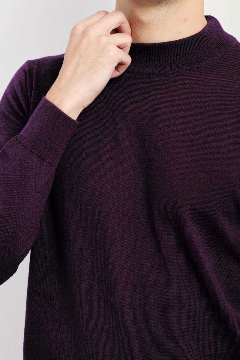 Desen Triko Erkek Basic Yarım Balıkçı İnce Triko Kazak 02421604 K.Mor - 4