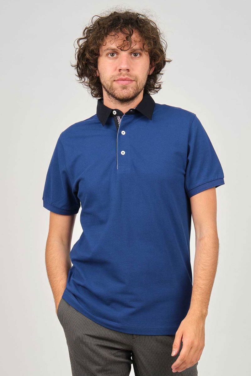 Desen Triko Erkek Polo Yaka T-Shirt 0249812 Indigo - 1