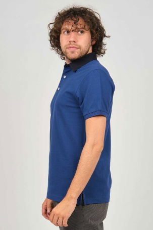 Desen Triko Erkek Polo Yaka T-Shirt 0249812 Indigo - 4