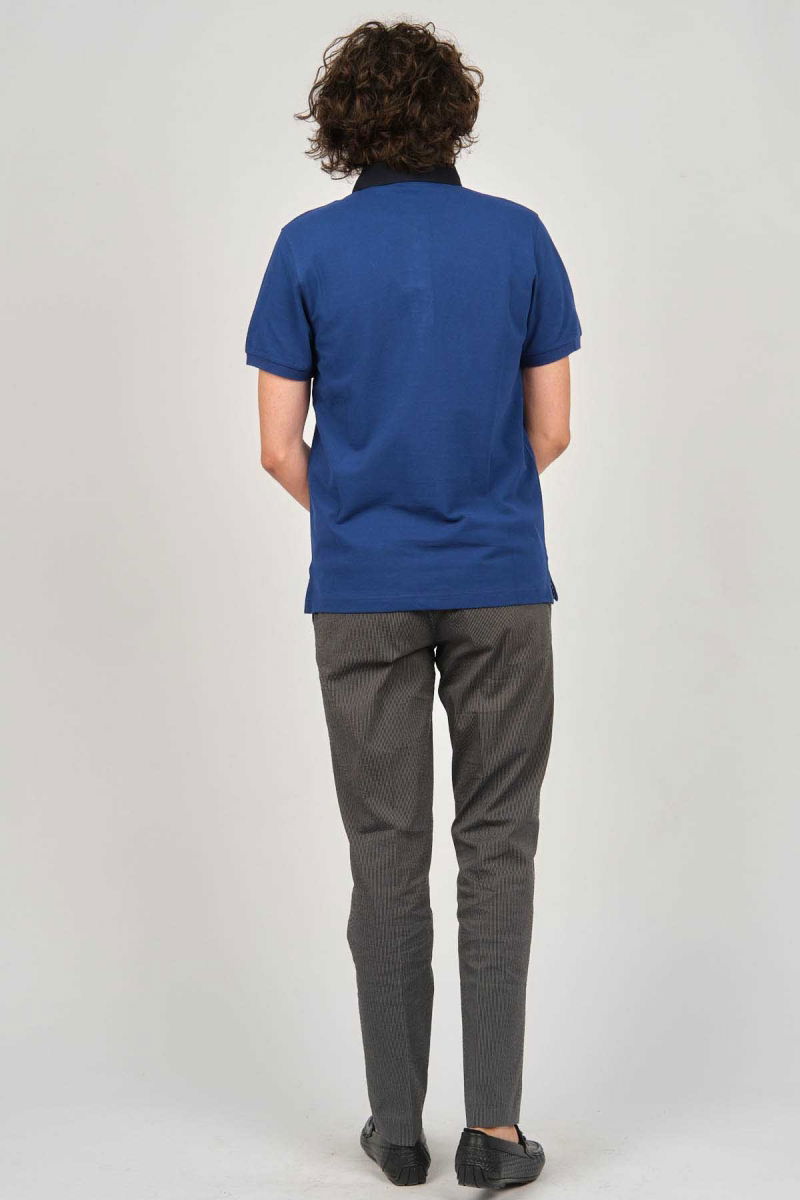 Desen Triko Erkek Polo Yaka T-Shirt 0249812 Indigo - 5