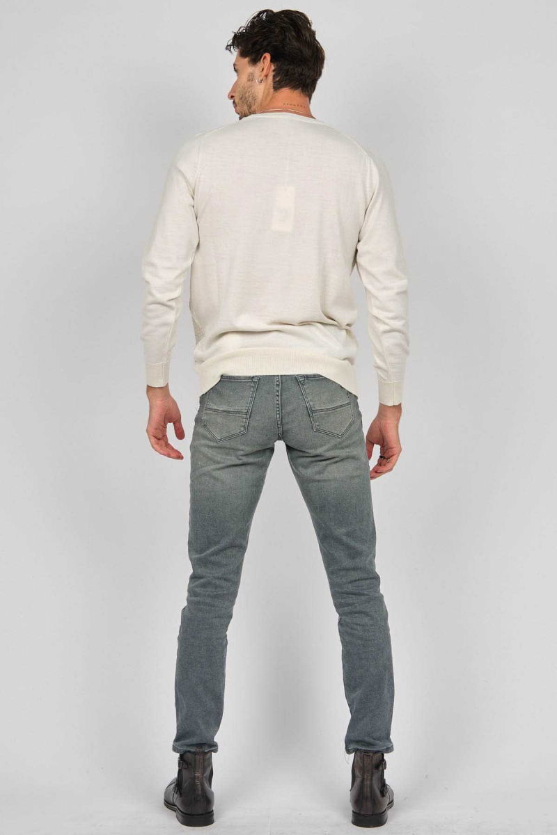 Desen Triko Erkek V Yaka Yün Kazak 0249617 Kemik - 5