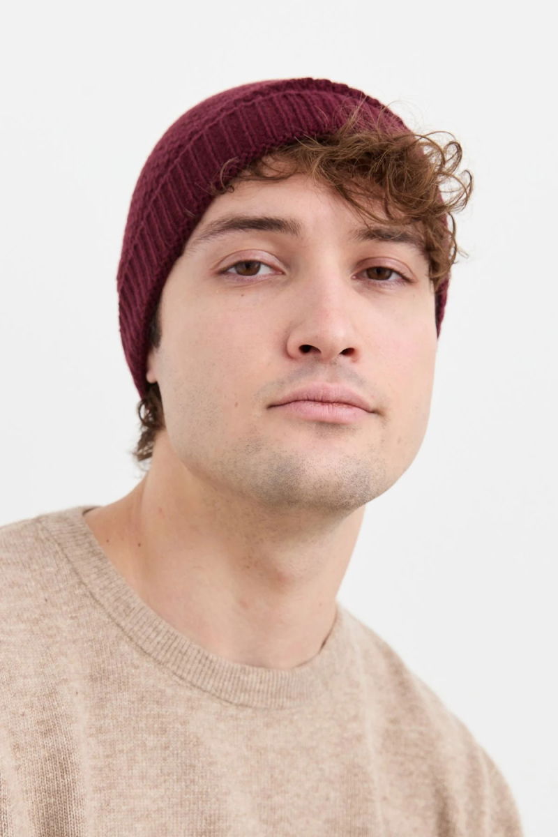 Desen Triko Unısex Yün Bere 22542 Bordo - 2