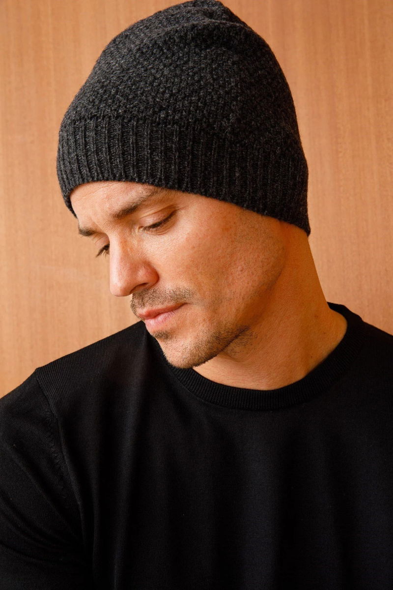 Desen Triko Unısex Yün Bere 22542 K.Füme - 2