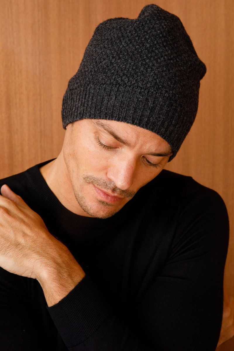 Desen Triko Unısex Yün Bere 22542 K.Füme - 3