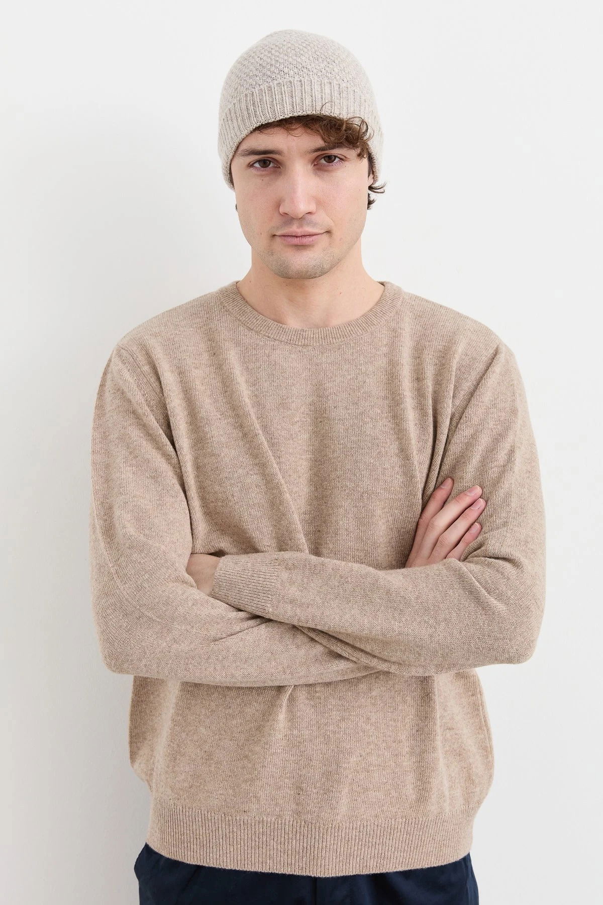 Desen Triko Unısex Yün Bere 22542 V.Bej - 2