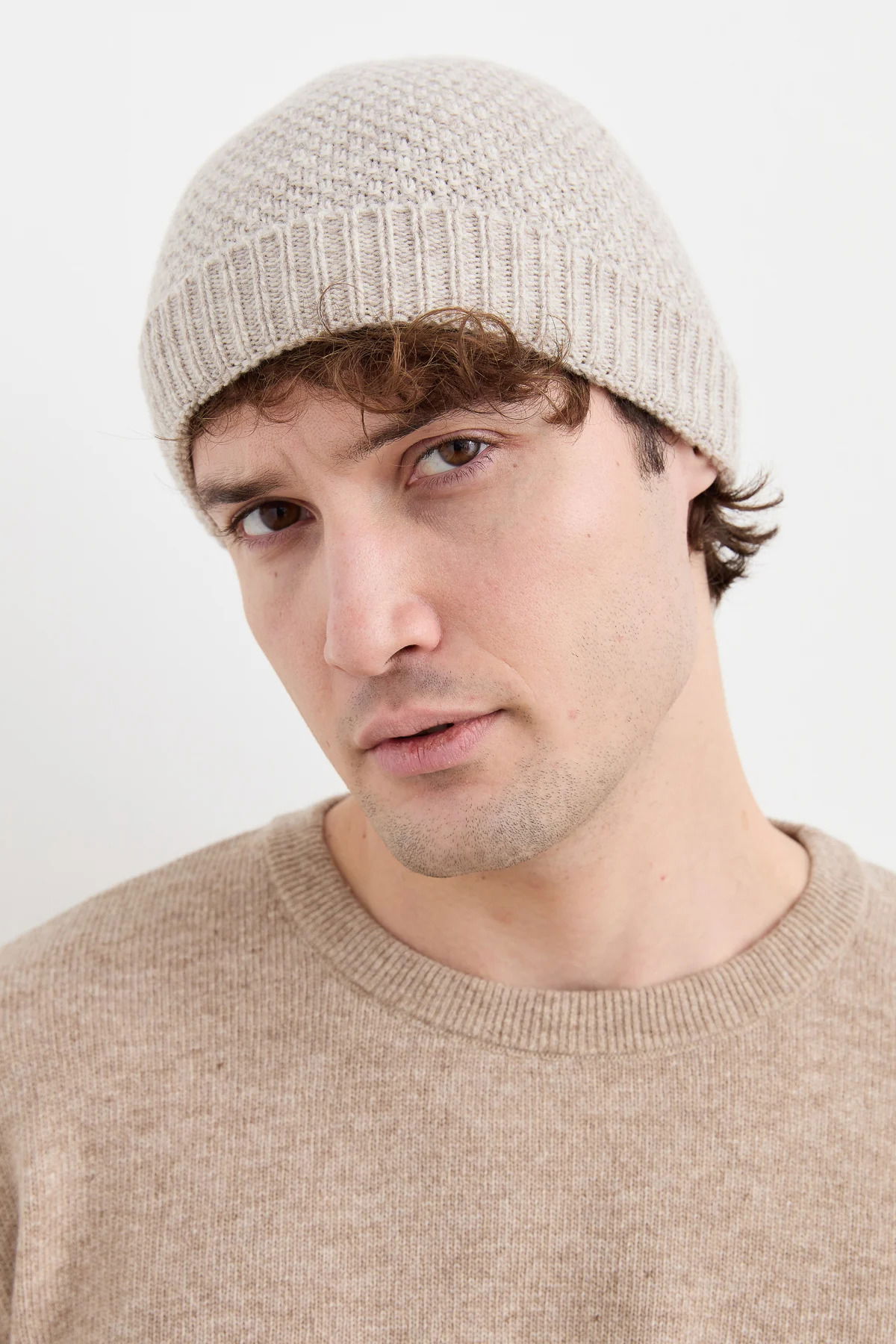 Desen Triko Unısex Yün Bere 22542 V.Bej - 3