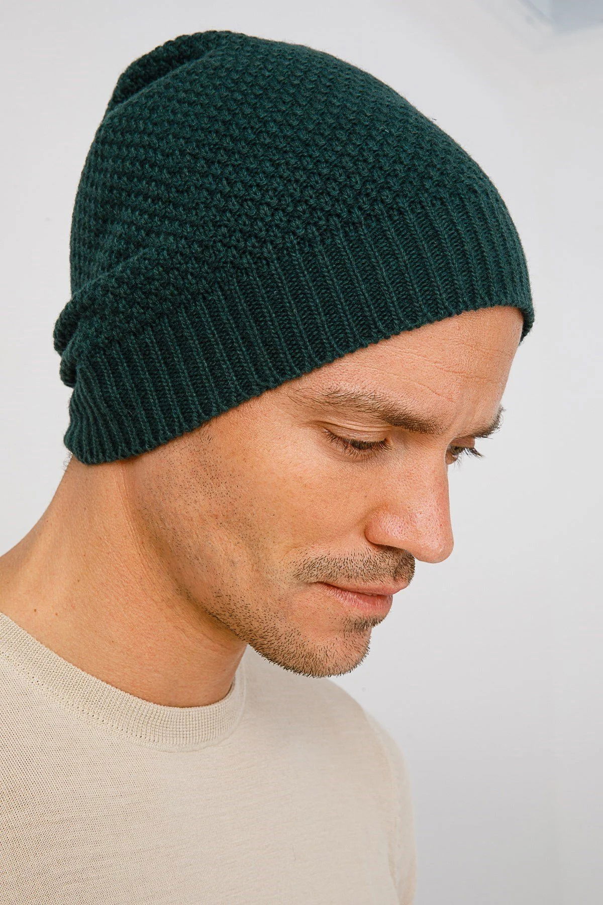 Desen Triko Unısex Yün Bere 22542 Yeşil - 3