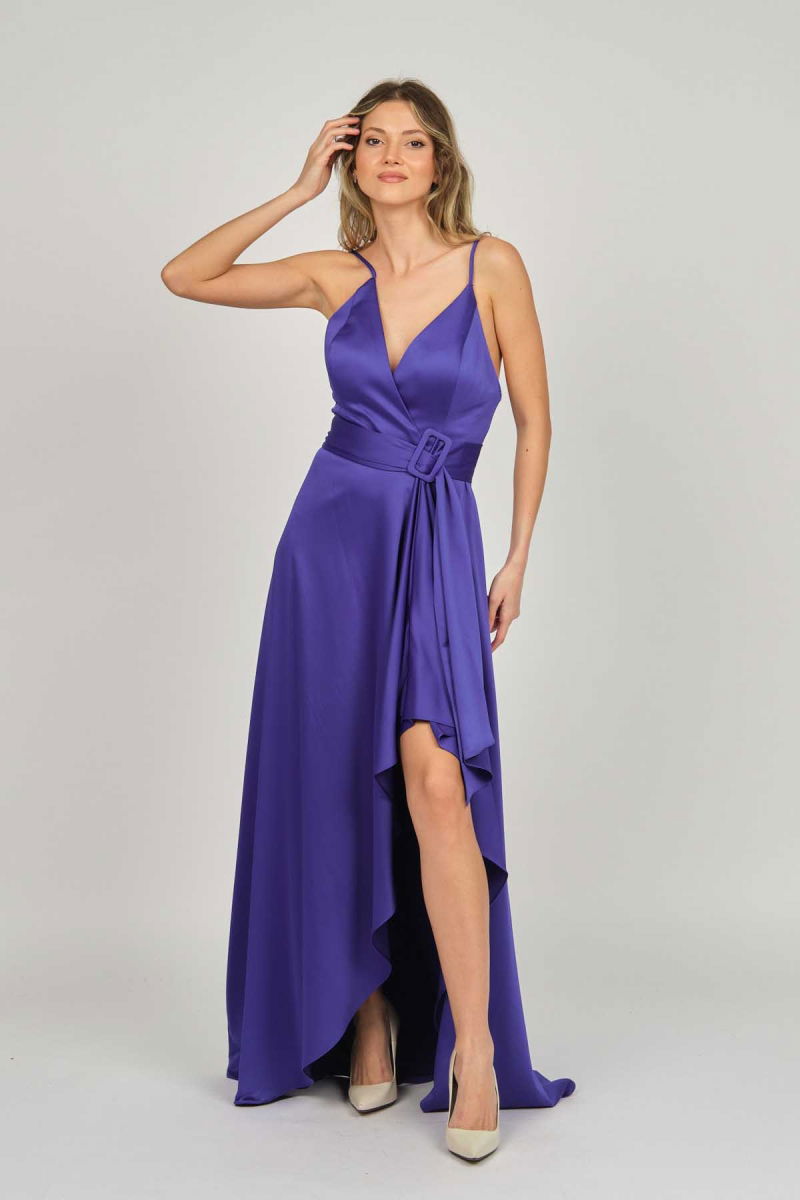 Doridorca Kadın Askılı Abiye Elbise 5923075 Gece Mavisi - 2