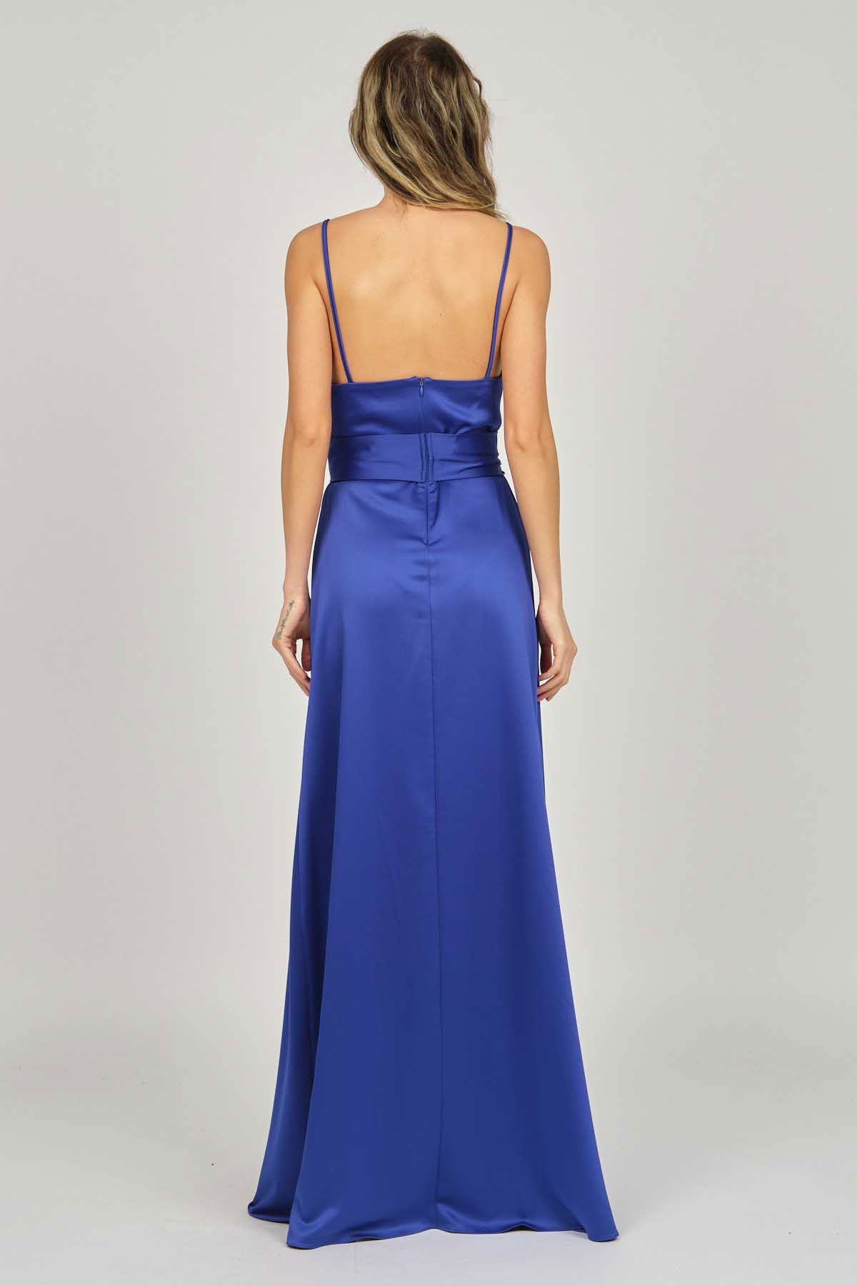 Doridorca Kadın Askılı Abiye Elbise 5923075 Gece Mavisi - 5