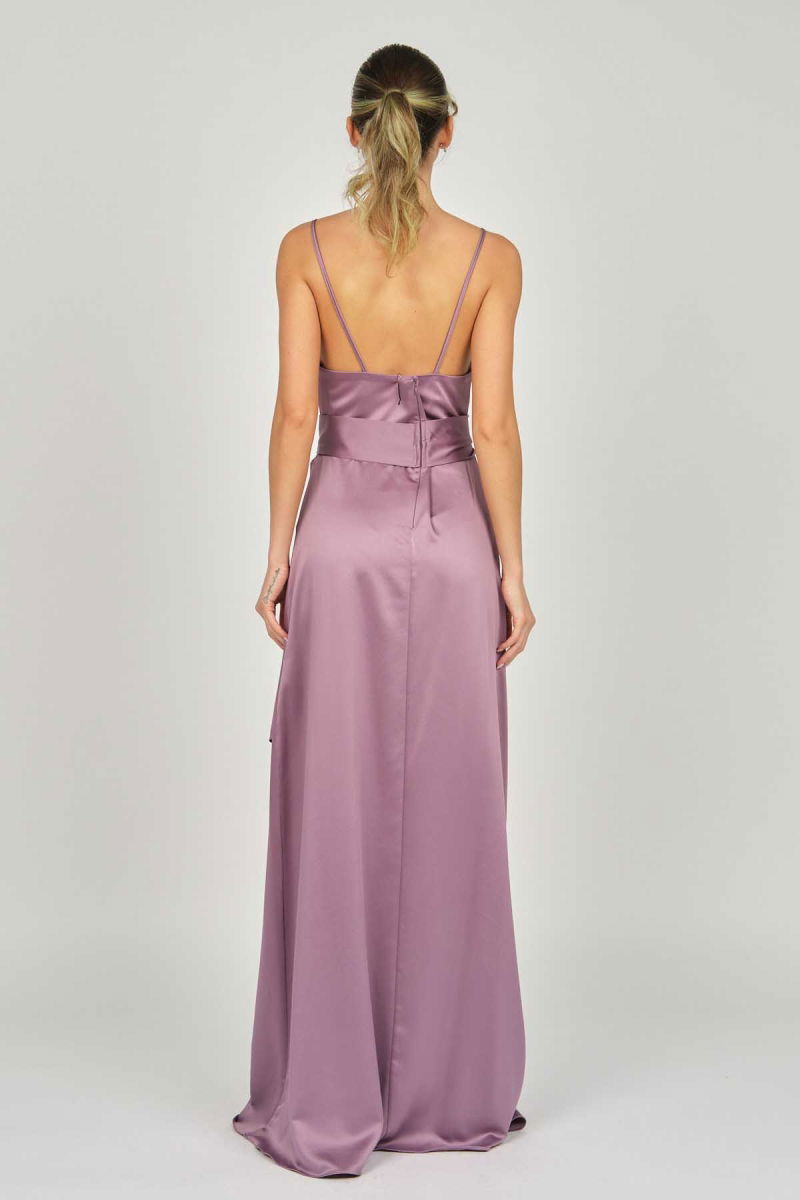 Doridorca Kadın Askılı Abiye Elbise 5923075 Lavanta - 5