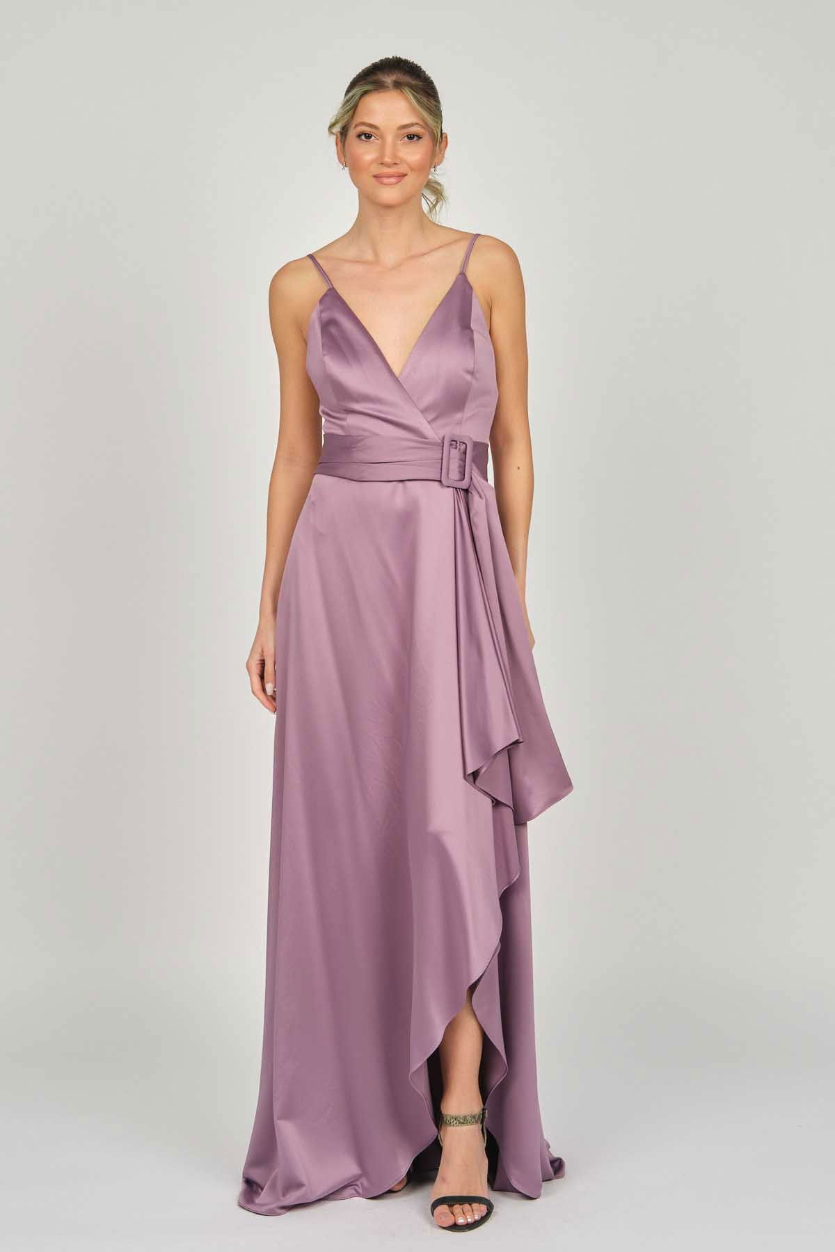 Doridorca Kadın Askılı Abiye Elbise 5923075 Lavanta - 7