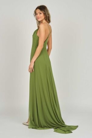 Doridorca Kadın Askılı Abiye Elbise 5924049 Yeşil - 4