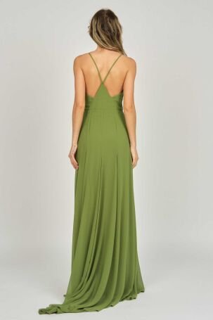 Doridorca Kadın Askılı Abiye Elbise 5924049 Yeşil - 5