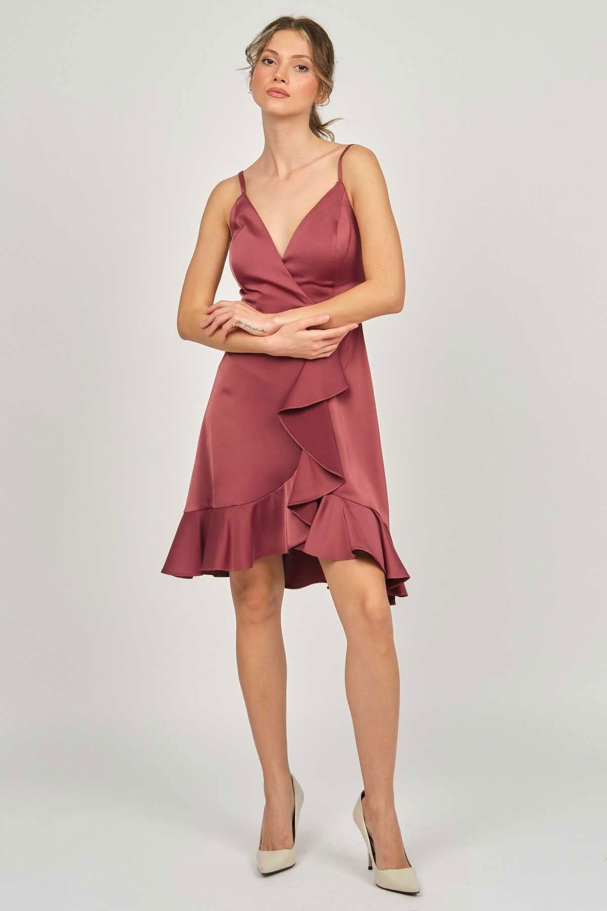 Doridorca Kadın Askılı Kısa Abiye Elbise 5922020 Tarçın - 6