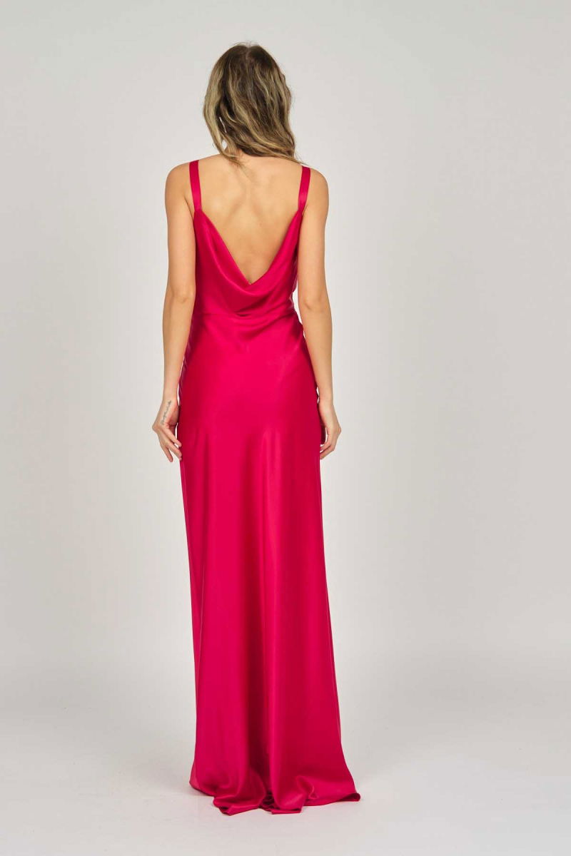 Doridorca Kadın Degaje Yaka Abiye Elbise 5924035 Kırmızı - 5