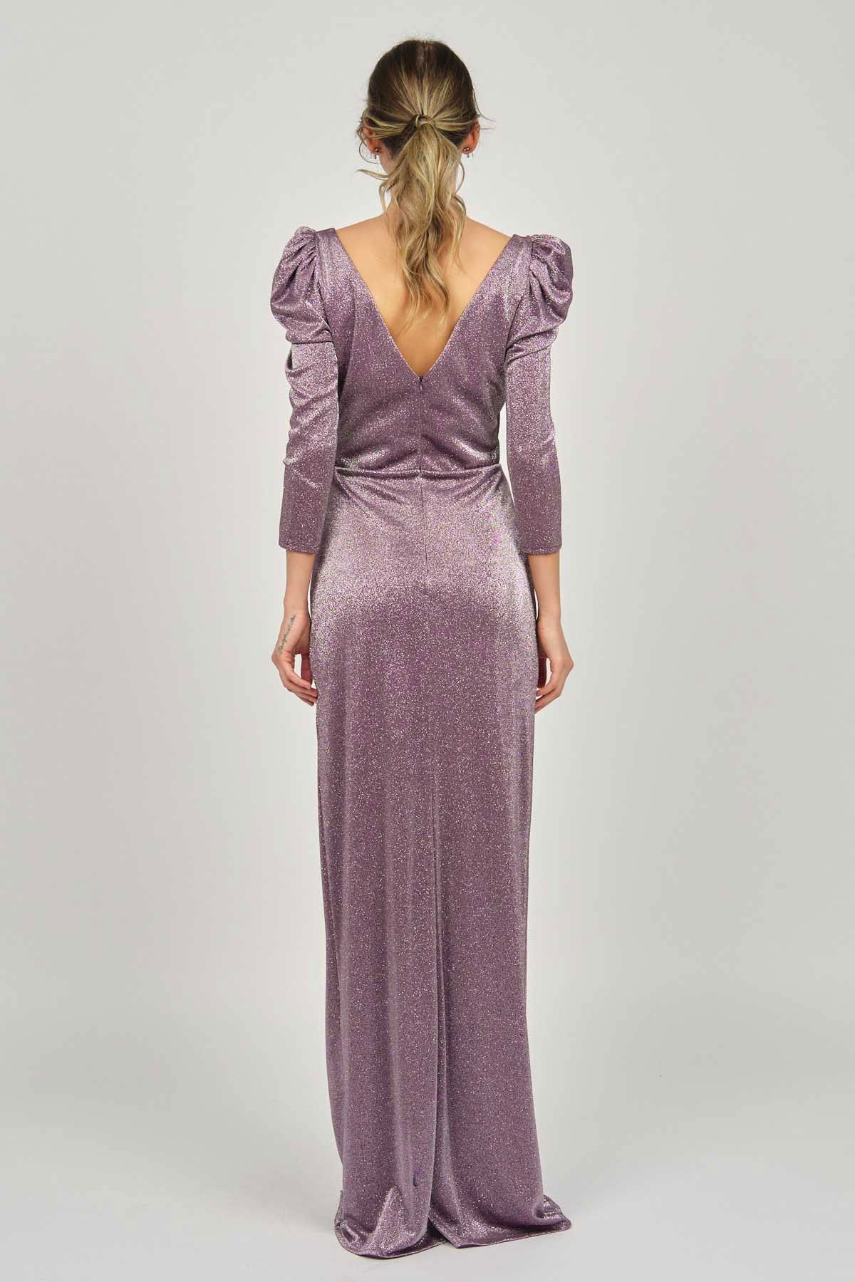 Doridorca Kadın Derin Yırtmaçlı Uzun Abiye Elbise 5922102 Mürdüm - 5