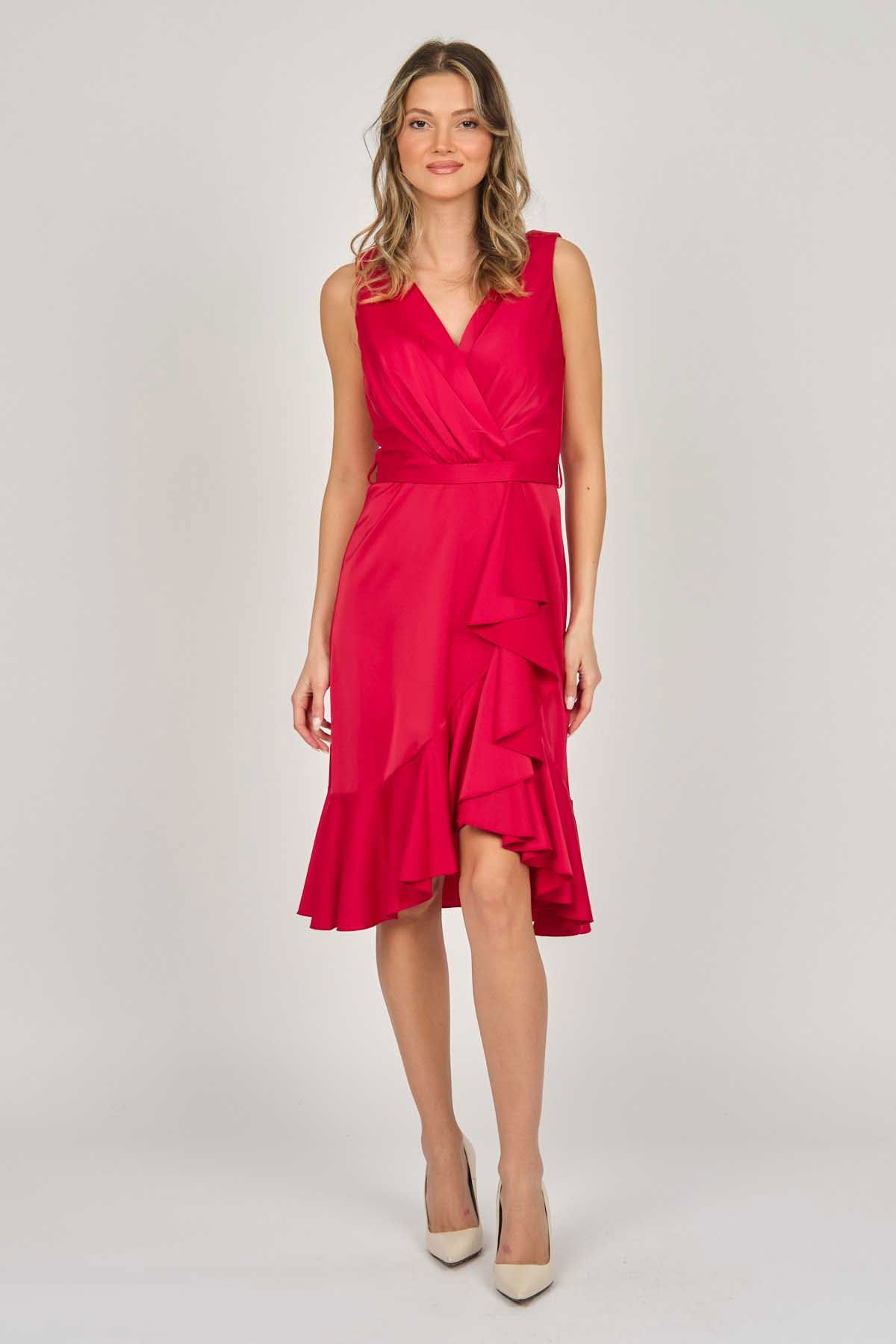 Doridorca Kadın Kısa Abiye Elbise 5923066 Kırmızı - 1